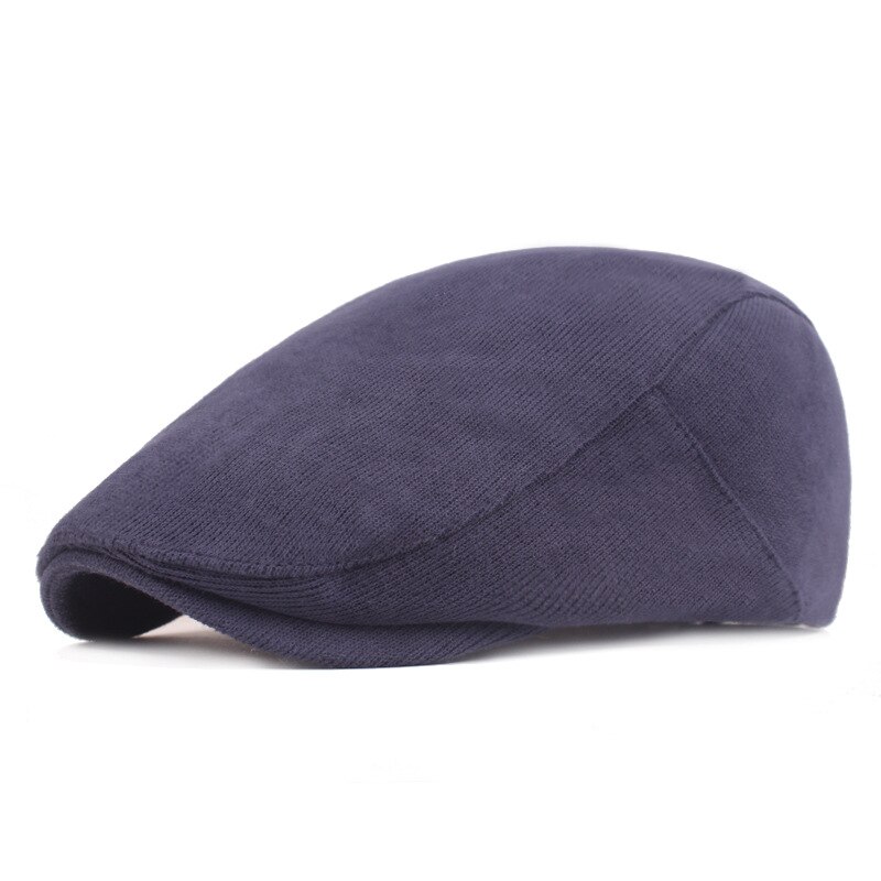 SLECKTON Newsboy Cap for Men Winter Knitting Beret Hat Herringbone Caps Adjustable Hats Dad Hats Casquette Gorras: Navy