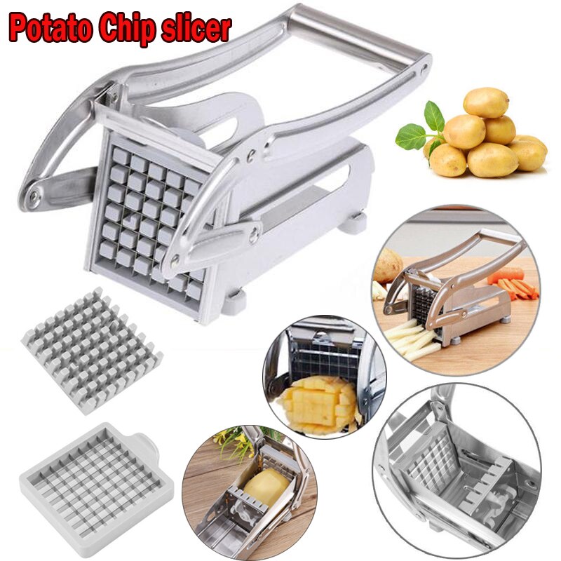 Stainless Steel French Fry Cutter Potato Vegetable Slicer Chopper Dicer 2 Blades