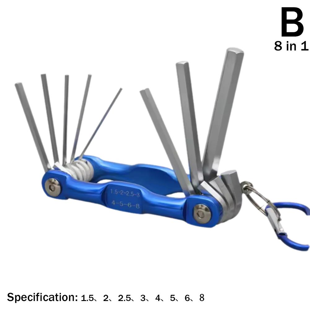 Juego de llaves Allen plegables 8 en 1, juego de llaves Allen métricas, herramienta o juego de llaves Torx plegables a prueba de manipulaciones, Kit de llaves portátiles: Verde, púrpura