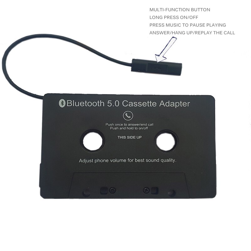 Adaptador auxiliar de Cassette de Audio para coche, convertidor de Cassette Bluetooth 5,0 con control de botón LED, novedad