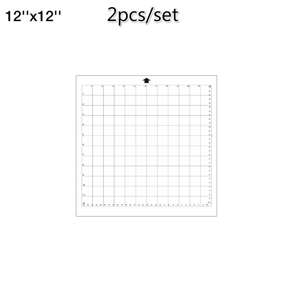 2 stk erstatningsskæremåtte gennemsigtig klæbende måttepude med målegitter 12*12- tommer til silhouette cameo plotter maskine: 2 stk 12x 12 tommer