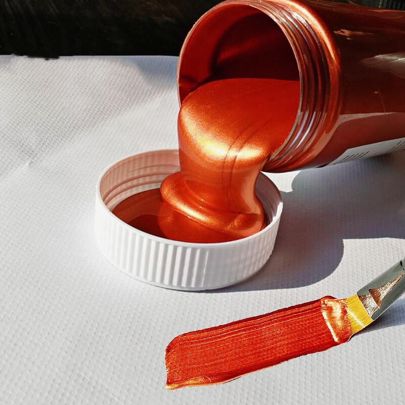 100/300ml Gold Paint Metallic acrylic paint,waterproof not faded for Statuary Coloring DIY hand painted graffiti Varnish Coating: Red copper / 100ml