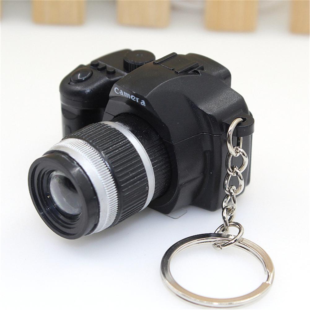 Llaveros de estilo de cámara LED SLR Retro para niños,: Black