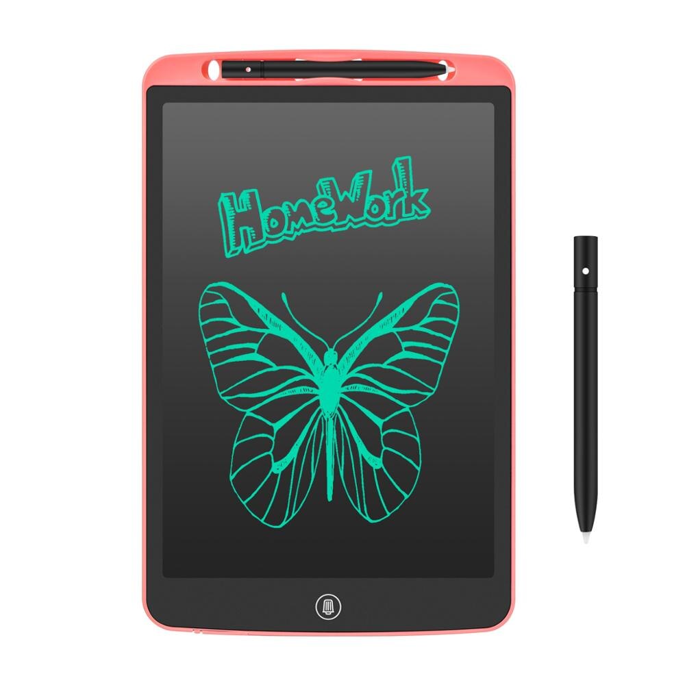 Portable 8.5/10/12 Inch LCD Writing Tablet Smart Electronic Notepad Drawing Graphics Handwriting Pad Board With Thick pen: 8.5inch pink
