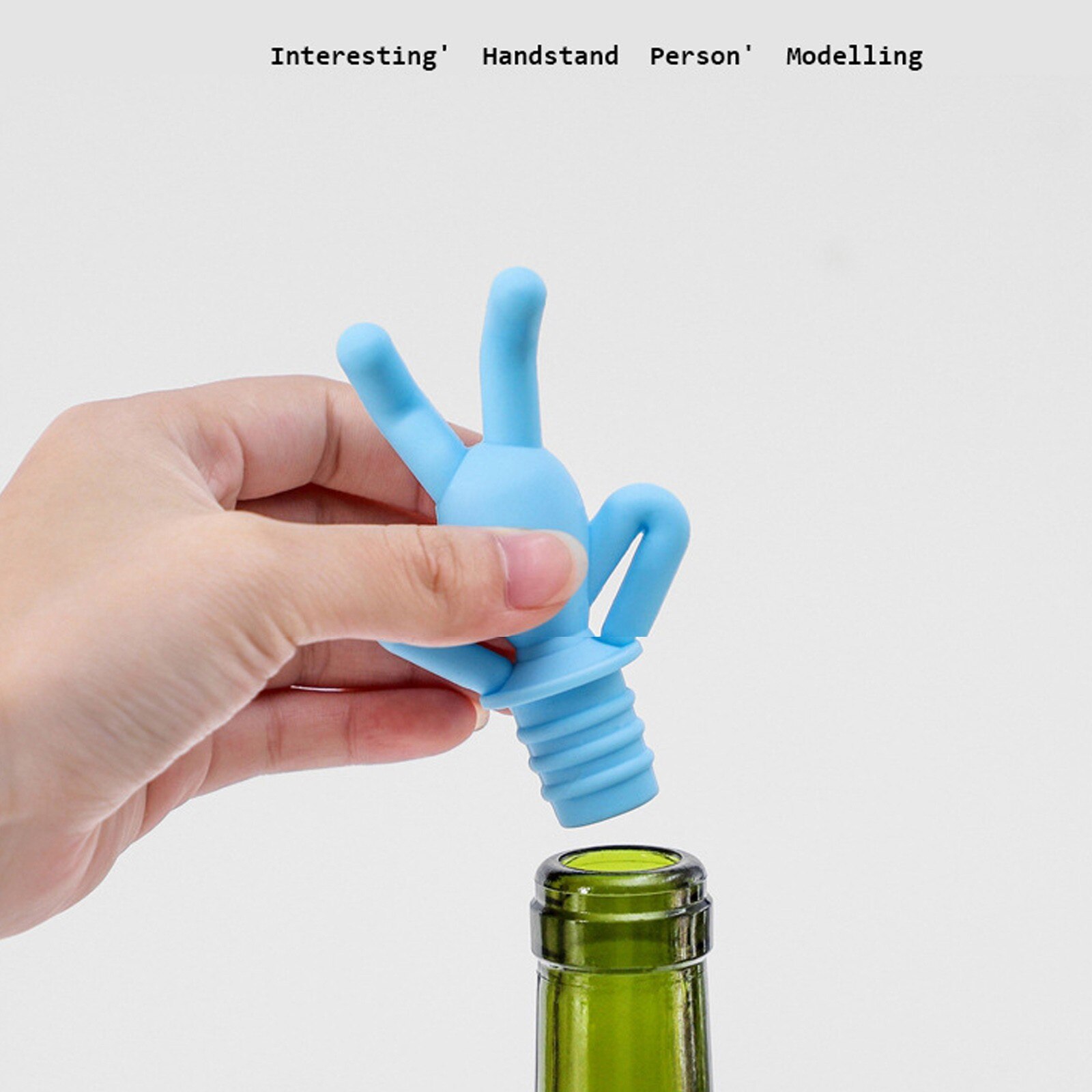 Silicone Wine Stopper Bottle Boston Drinking Buddy Party Wine Glass Marker Bar Accessories Champagne Stopper Cocktail Cork: Light Blue