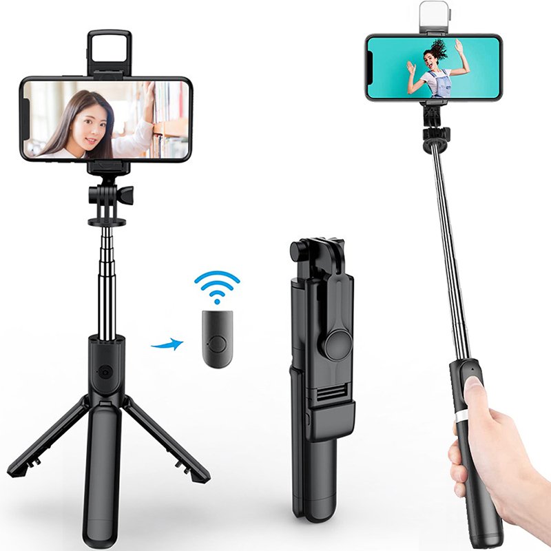 Neuer Bluetooth Selfie Stock Handyhalter, einziehbares, tragbares, multifunktionales Mini-Stativ mit kabellosem Fernauslöser