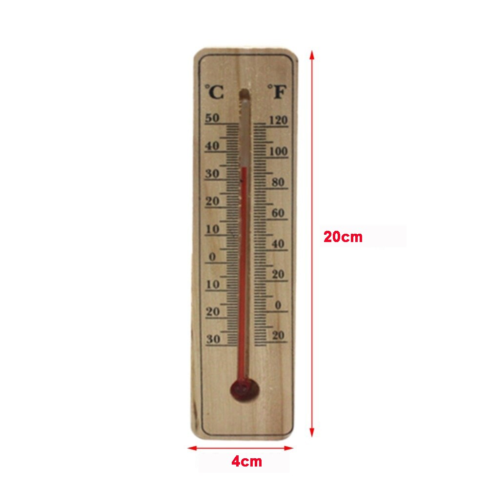 Wood Grain Hanging Vertical Office Garage Indoor Thermometer Temperature Meter Monitor Gauge Fahrenheit and Celsius Scales