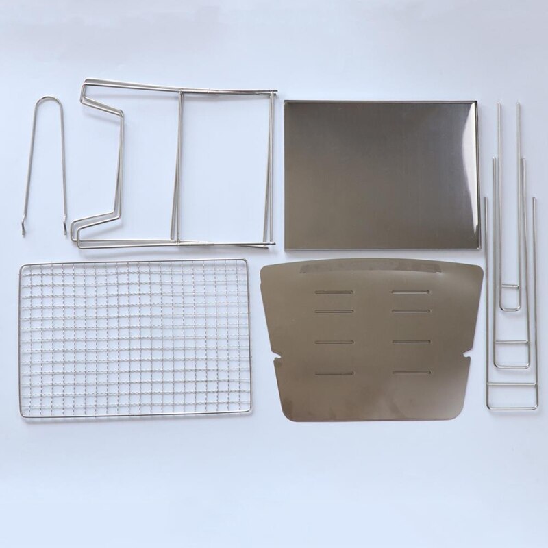 Camping Wood Stove Grill Folding Stainless Steel Firewood Buring Stove for Camping Cooking Picnic BBQ