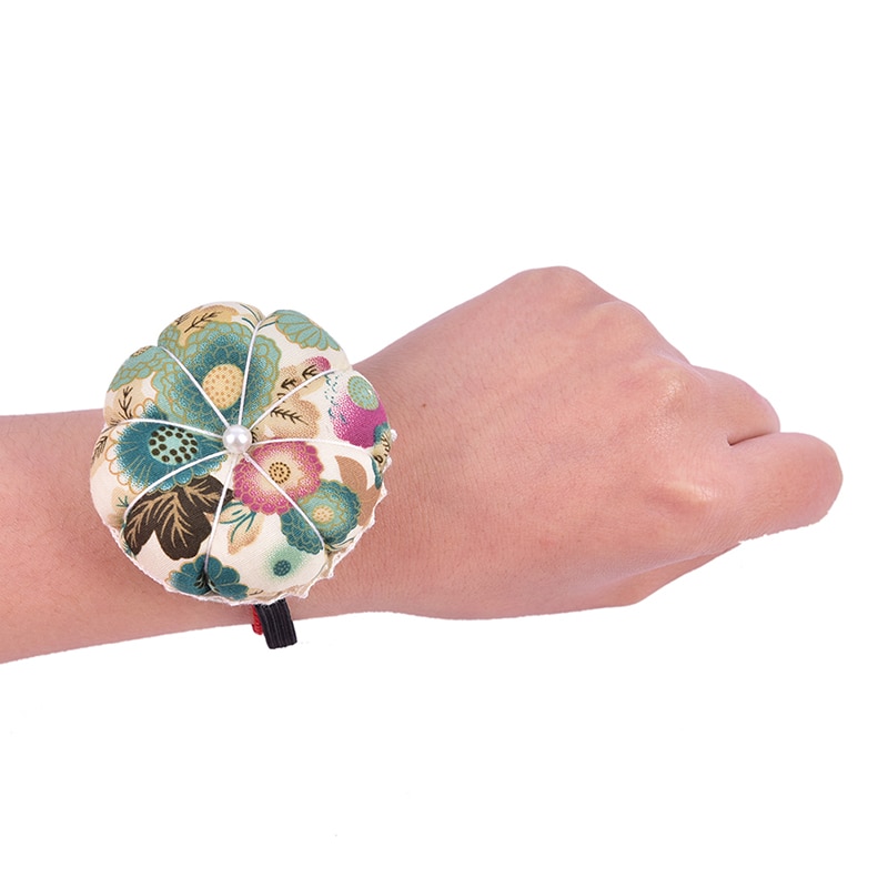 adjustable Pumpkin flower Needle Pin Wrist Cross Stitch Needle Sewing PinWrist sewing Pincushion Sewing Kit access