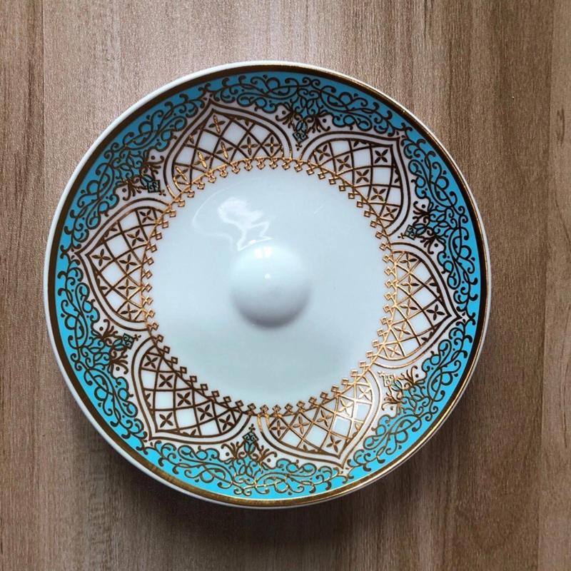 Turkish Tea Cup Box Set Blue Gold Pattern Afternoon Tea Cup Saucer Coffee Cup Glass Leisure Tea Set High-end Noble Cupware