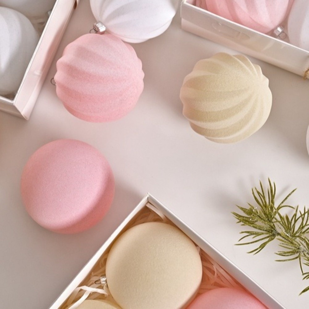 Bunte Weihnachtskugel-Ornamente, Kunststoff-Beflockung, bruchsichere Weihnachtskugeln, Anhänger, wiederverwendbare Weihnachtsbaum-Hängekugeln