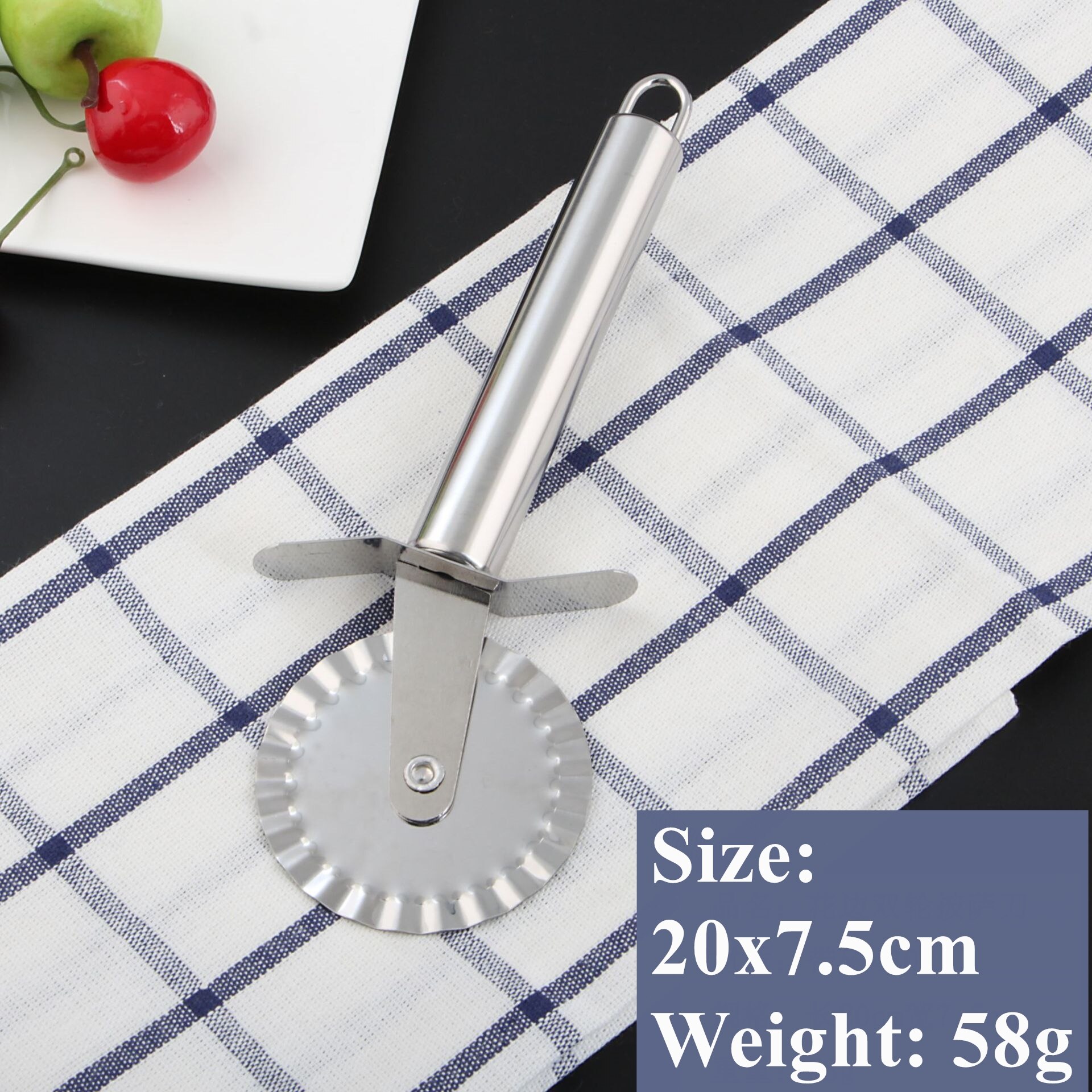 Stainless Steel Pizza Peel Metal Pizza Peel with Handle and Pizza Cutter Wheel Shovel Kitchen Cutter Cake Tool Slicer: 2