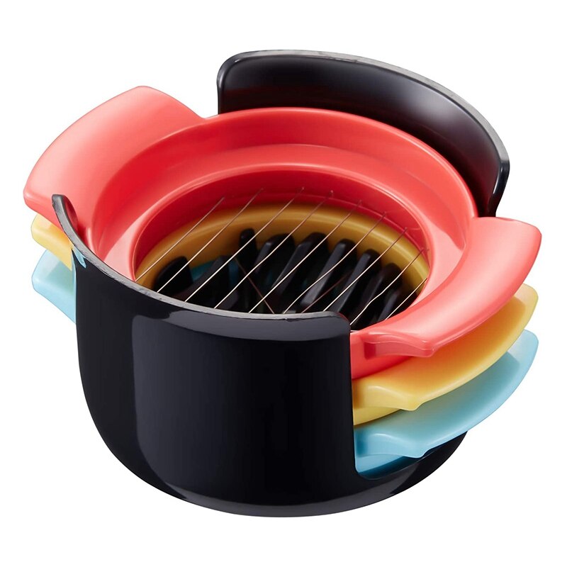 3 In 1 Ei Slicer Voor Hardgekookte Eieren, Vaatwasmachinebestendig Ei Cutter-Duurzame Roestvrijstalen Draden, Te Reinigen: Default Title