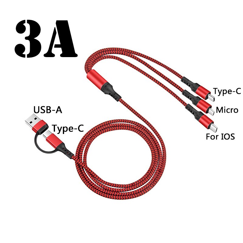 Cavo di ricarica Usb 5 in 1 doppio scudo ricarica Super veloce per iPhone 13 Pro Max 12 Pro 11 Xs Xr 8 7 6 cavo di sincronizzazione Multi dati