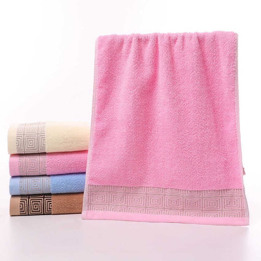 Ansiktshåndkle geometrisk bomull håndklær moderne bad hjemmehotell for barn voksen 34*75cm toalla ansiktsbehandling visage serviette toalha: Rosa