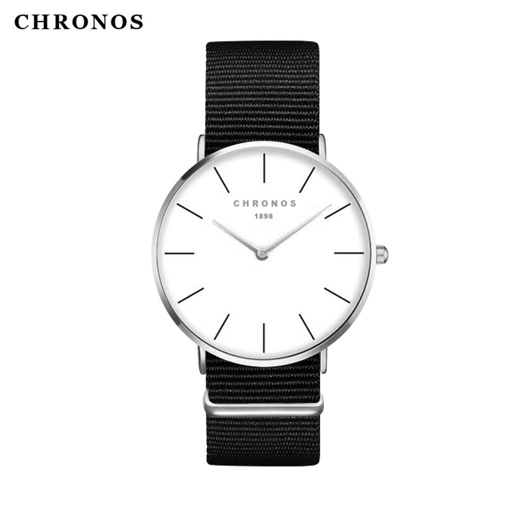 CHRONOS 1898 Lässig Nylon Uhren Damen Männlichen Minimalistischen Dünne Armbanduhren Paar Liebhaber Uhr Relogio Masculino CH02: CH0248