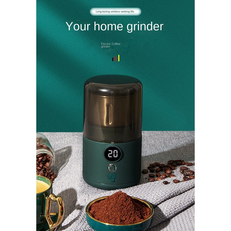 Digital Display USB Rechargeable Coffee Grinder Home Coffee Bean Mill Machine For Nuts Beans Spices Grains Pepper