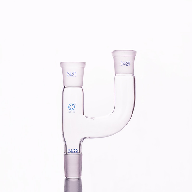 Two connection pipe,High borosilicate glass two joint pipe,Female 24/29,Male 24/29,Laboratory glassware,Claisen connector