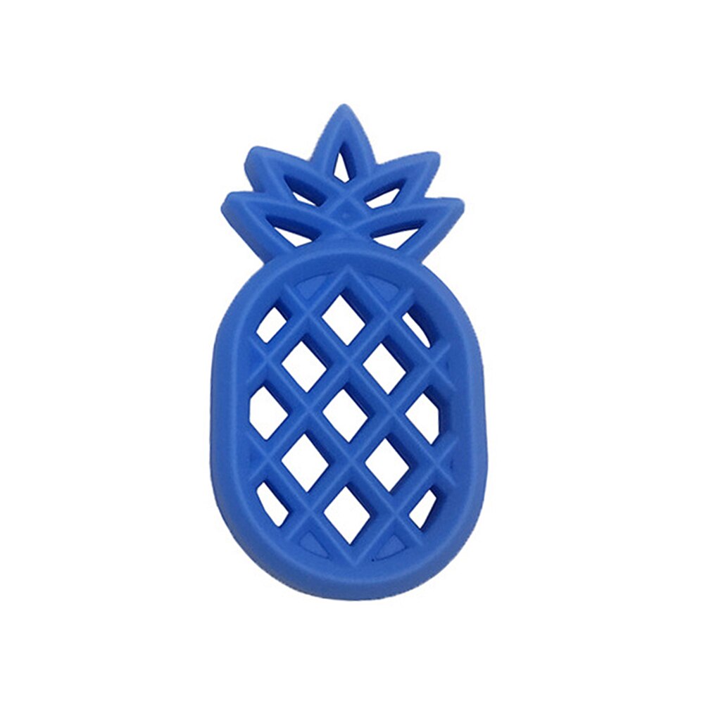 Child DIY Pacifier Pineapple Silicone Teether Bite Resistance Baby Teething Toys Safety Molar: Blue