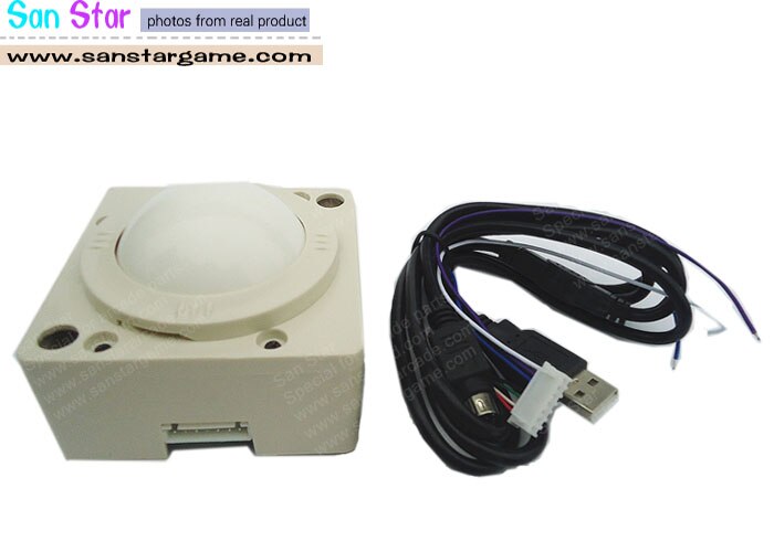 2 "Diameter (Wit bal) trackball met USB en PS2 Connector Voor Arcade Game Machine