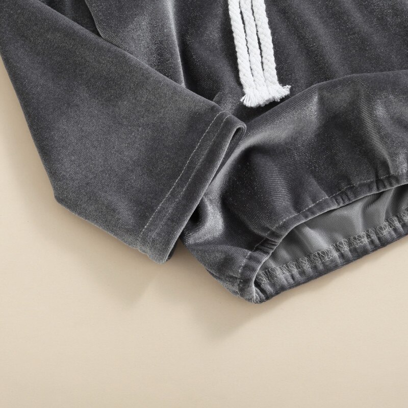 dreptać dziewczynka bluza z długim rękawem, kreskówka uszy królika gruby sweter, niewidoczny regulowany sznurek topy