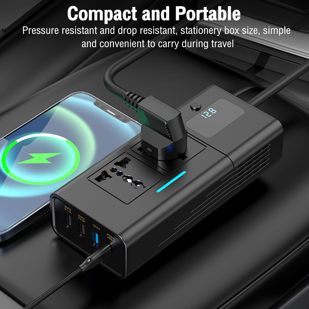1 st multifunctionele auto 220 v omvormer 12 tot 220 spanningsomvormer 200 W voor 12 V voertuigen