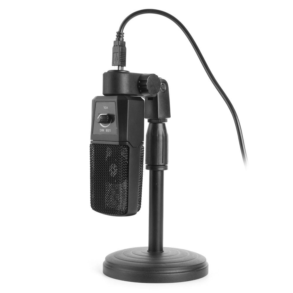 USB Condenser Microphone Cardioid PC Mic with Desktop Stand for Studio Recording Broadcasting Laptop Computer