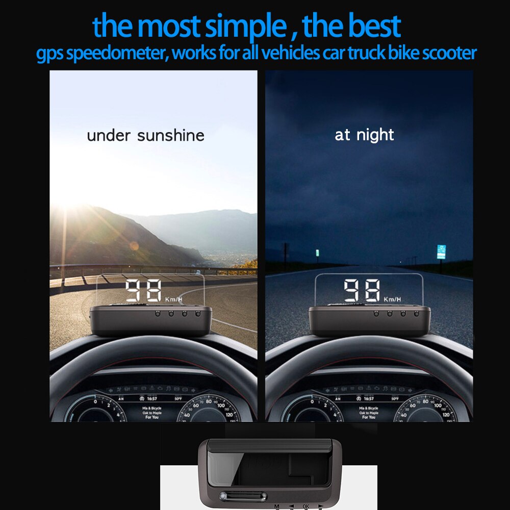 Vjoycar V81 Head-up display GPS HUD Mirror Car Speed Projector Speedometer KMH KPM Compatible Cars Truck Vehicle Supplies