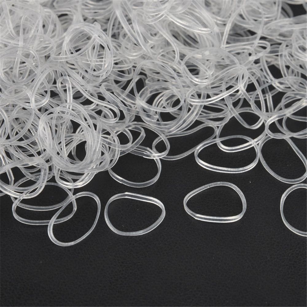 Bandas de goma transparentes, gomas elásticas fuertes para el pelo, lazos, pluma de Gel, pegatina, papelería, suministros de oficina, 600 unids/paquete