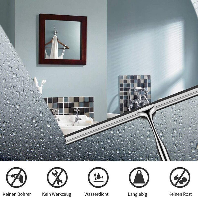 Förderung! 31 Cm Dusche Rakel Edelstahl Dusche Rakel Fenster Rakel Wischer Glas Rakel Für Reinigung Badezimmer Mirr