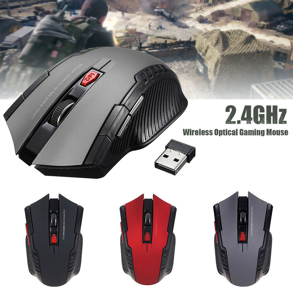 Ratón inalámbrico de 2,4 GHz, ratón óptico para juegos con receptor USB, ratón inalámbrico 6D para ordenador y portátil, accesorios