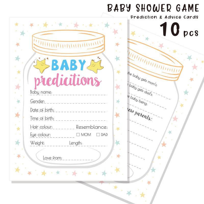 10 paket råd och förutsägelsekort för babyshower spel föräldrameddelande råd 24be