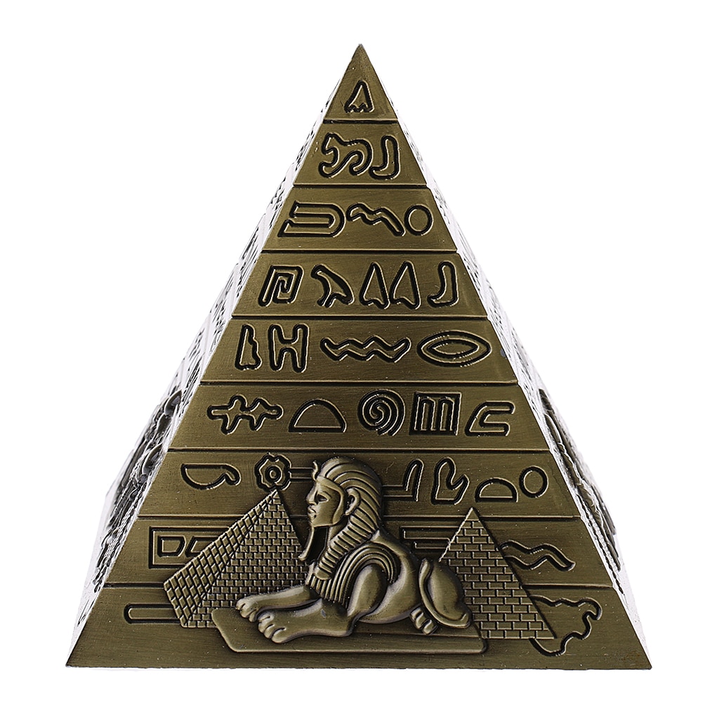 Metal kunsthåndværk egyptiske pyramider bygningsmodel hjem bogreol ornament bronze
