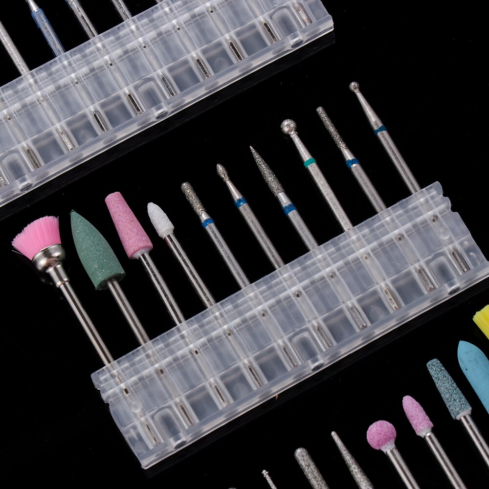 10Pcs Nagel Boren Elektrische Manicure Machine Cutter Diamond Bestand Gel Polish Kit Set Cuticle Schoon Pedicure Slijpen Hoofd