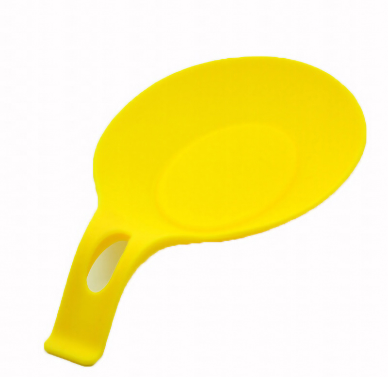 Kitchen Cooking Tools Food Grade Silicone Spoon Rest Utensil Spatula Gadget Holder Heat Resistant Storage Shelves 5 Colors: yellow