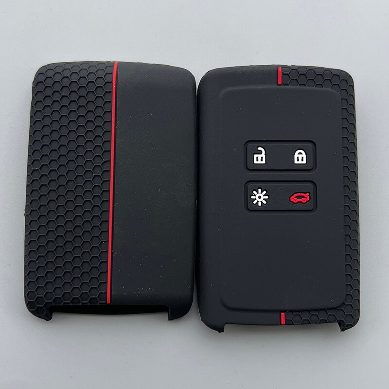 Silicone Car Key Cover Case for Renault Captur Megane Clio Zoe Koleos Talisman Espace Scenic 4 Arkana Dacia Sandero Card Key: black A