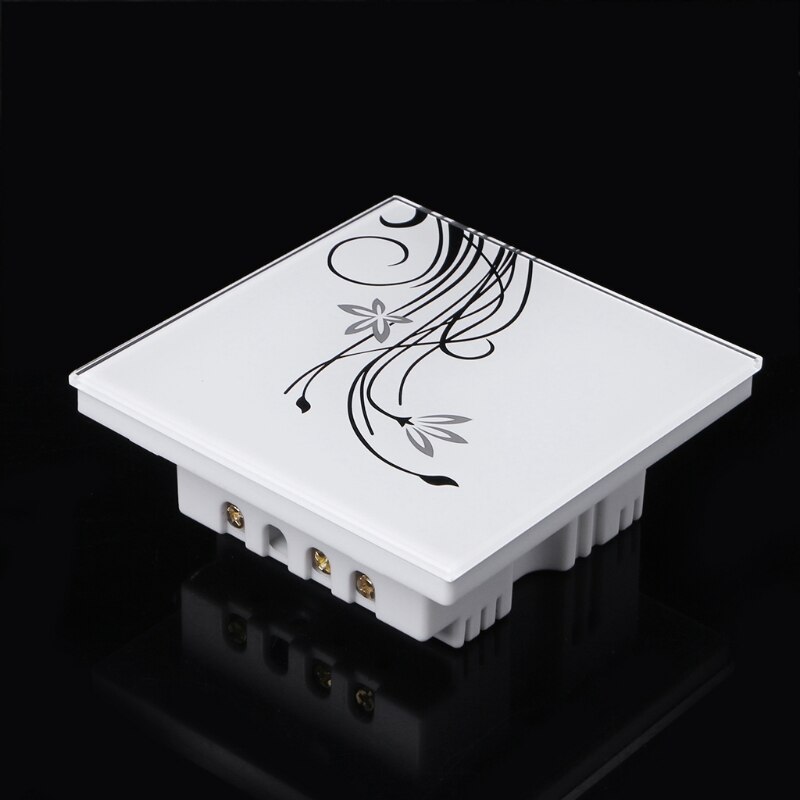 Wall Switch ON OFF Control Smart Touch Switch 2 Way AC 110V-250V Crystal Glass Panel 86 Type Light Switch