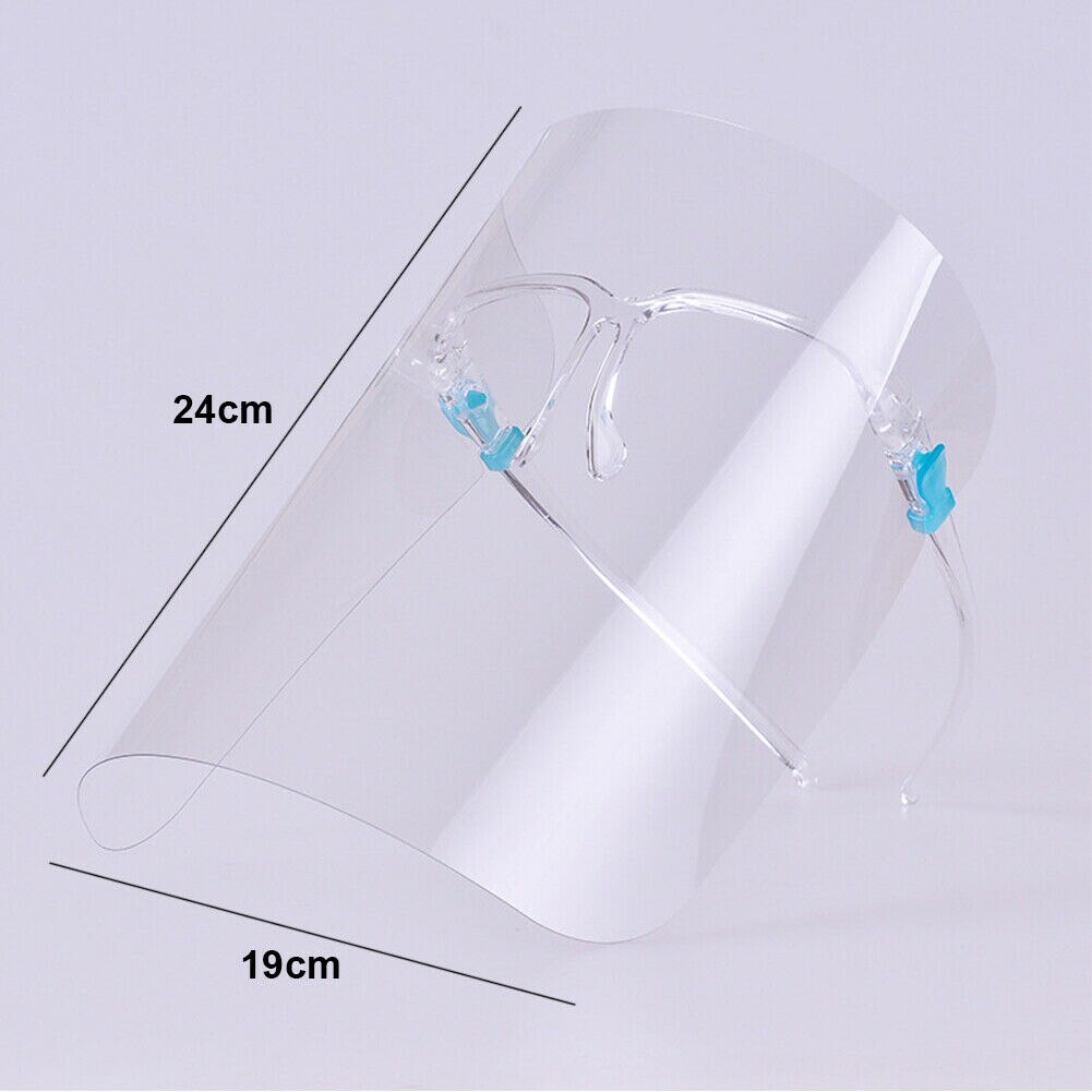 2 Stuks Veiligheid Clear Lens Beschermende Volledige Gezicht Film Cover Shield Plastic Anti-Fog Anti-Speeksel Faceshield dragen