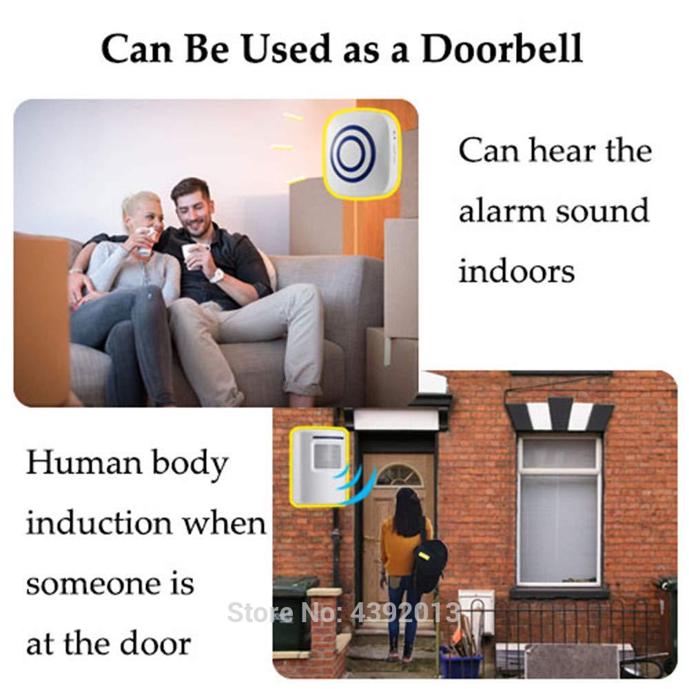 Wireless Motion Sensor Detector Gate Entry Door Bell Welcome Chime Alert Alarm EU Plug Smart Home Security Driveway Alarm