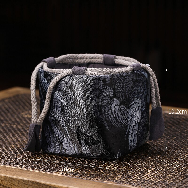 Verdikte Geweven Katoen Satijn Theekopje Zak Chinese Handgemaakte Tas Draagbare Opbergtas Doek Tas Reizen Theepot Tas Thee Set Zak: F