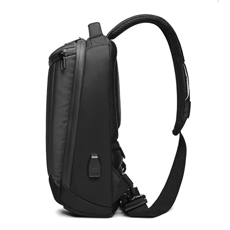 OZUKO Men Oxford Men's Chest Packs Business Casual Men Messenger Bag USB Charging Crossbody Single Boys Shoulder Bag