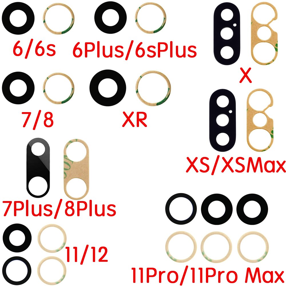 Terug Achteruitrijcamera Glas Lens Vervanging Met Lijm En Reparatie Toolkit Voor Iphone 6 6Plus 6S 7 8 plus X Xs 11 12 Pro Max