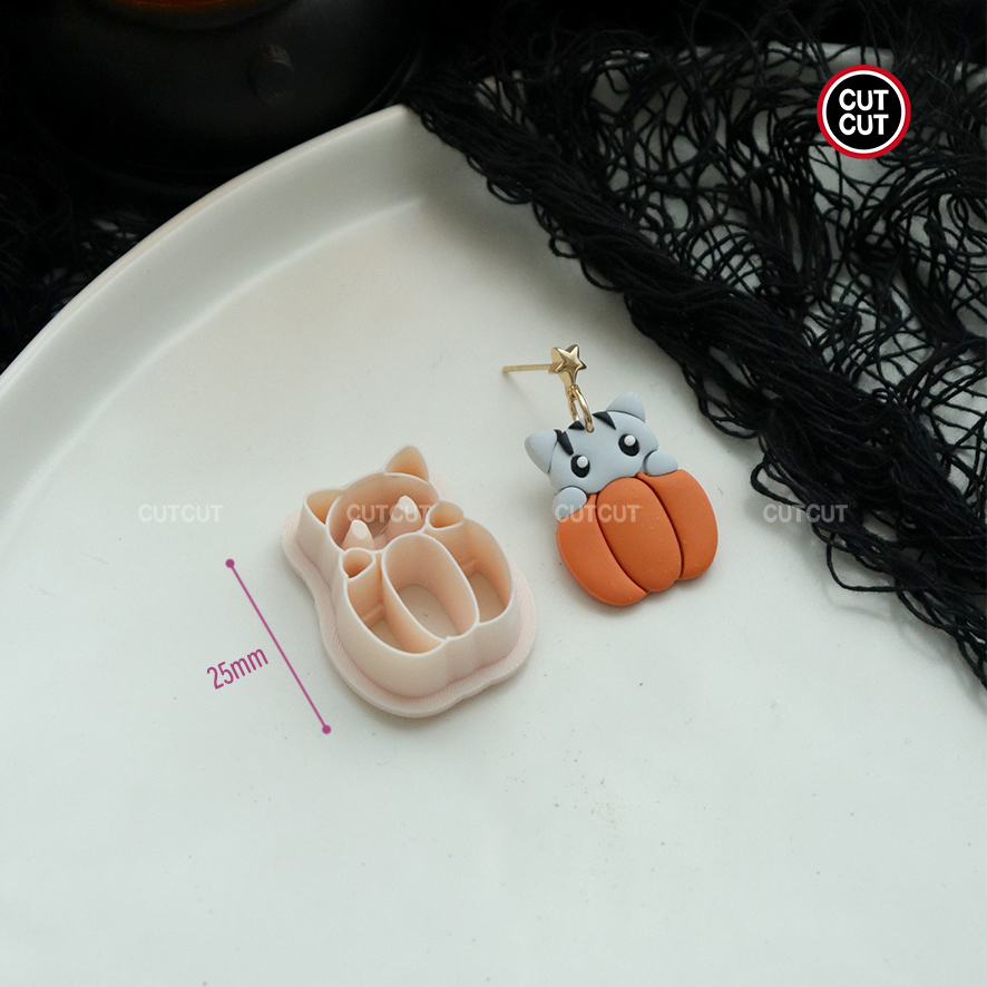 Leikkausleikkaus | halloween-polymeerisavileikkurit | halloween-leikkurit | savikorvakoruleikkurit, polymeerisavileikkurit korujen valmistukseen: Vaalean harmaa