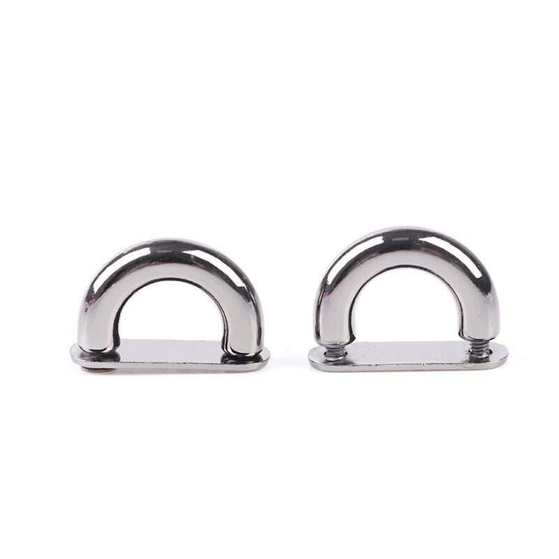 2 Stuks Metalen D-Ring Tas Connector Anker Gespen Boogbrug Met Schroeven Hanger Haken Tassen Riemen Riem leer Ambachten: black