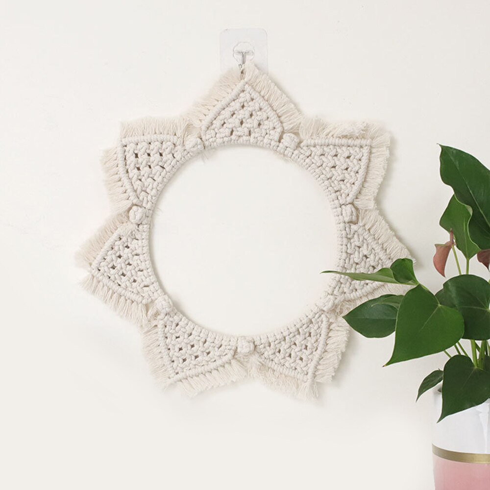 Wall Hanging Bohemian Round Macrame Cotton Rope Wall Art Boho Home Decor Hand-Woven Tapestry Wall Hanging Christmas: 03