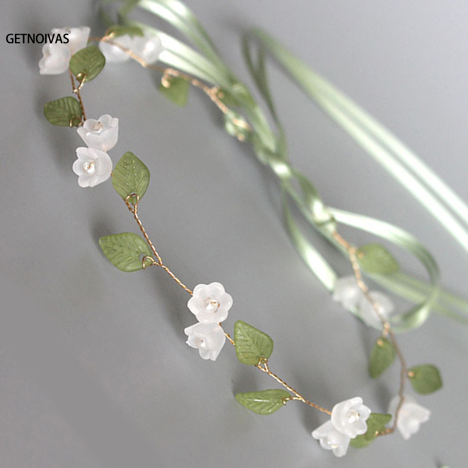 Girls Bridal Headband Imitated Pearl Crowns Girls Bridal Wedding Headband Floral Garland Romantic Flower Headband Girls