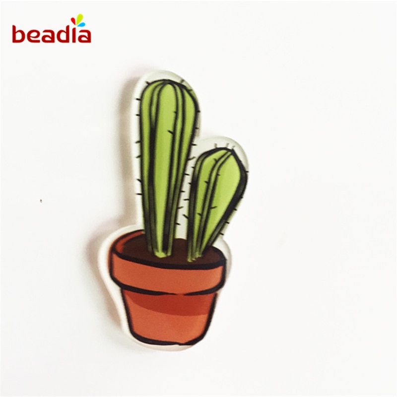 1 stuk cartoon cactus bonsai broche acryl badges iconen op de rugzak pin badge decoratie badges voor kleding