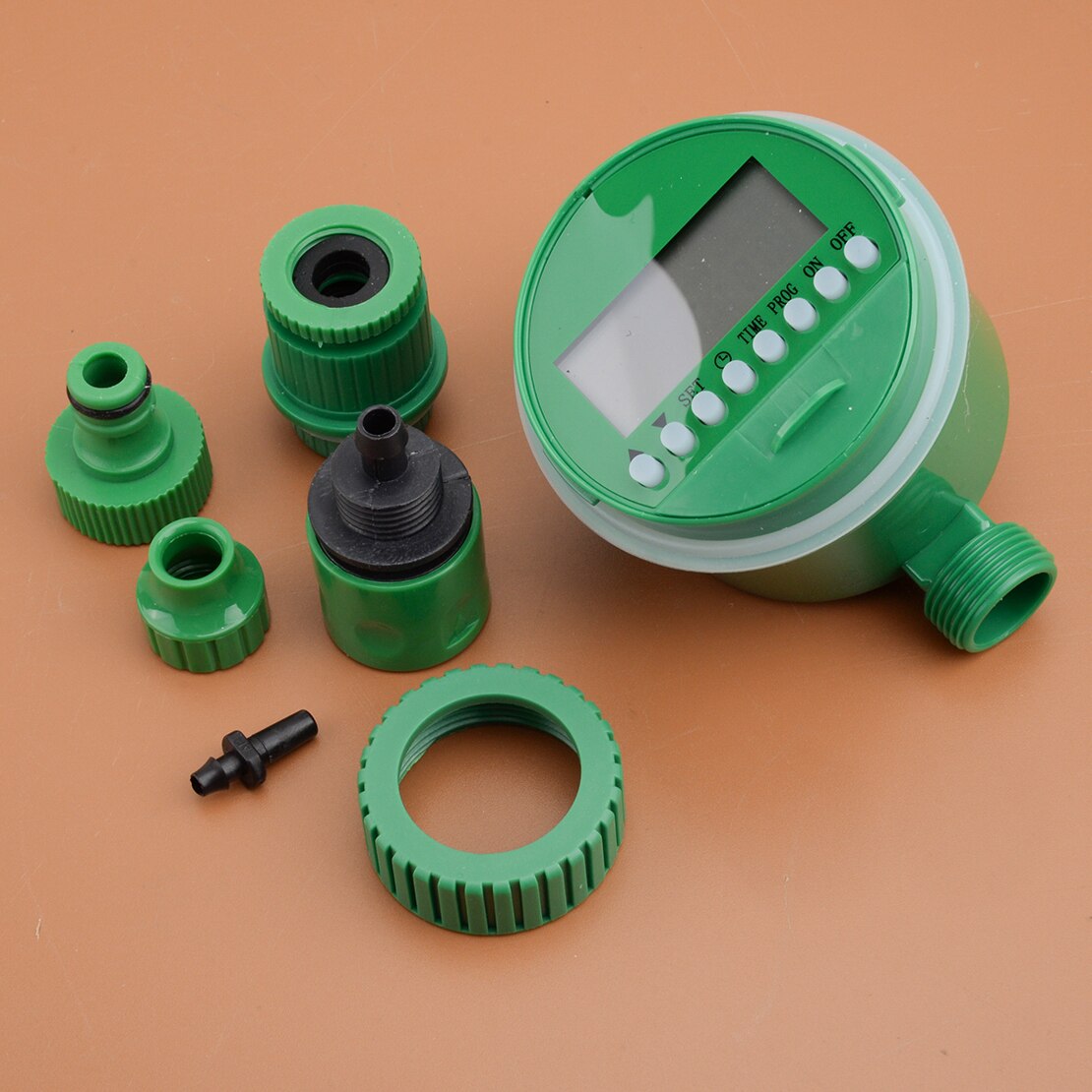 0-400kpa 0-40°C Solar Powered Water Timer Digital Irrigation Controller Garden Automatic Watering Green Plastic