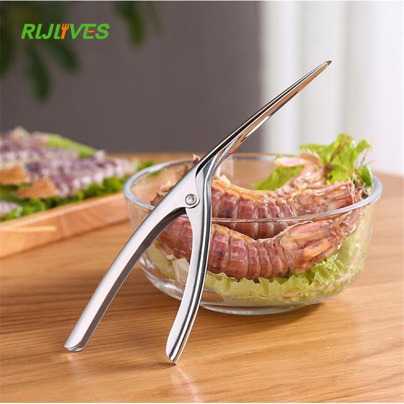 Stainless Steel Shrimp Peeler Prawn Shrimp Fishing Knife Lobster Shell Remover Peel Device Kitchen Seafood Tools