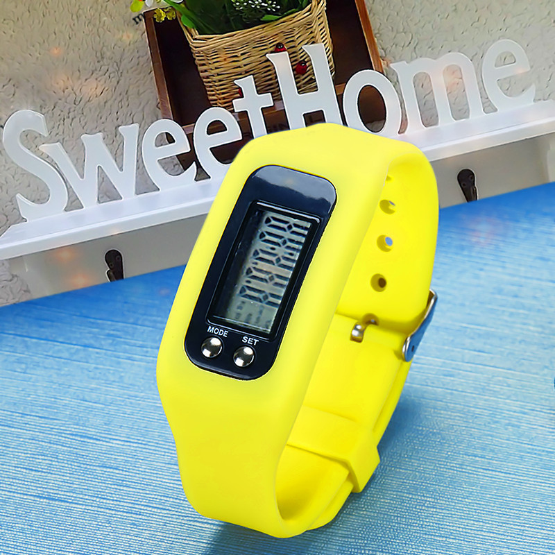 Bransoletka do zegarka nadajnik sportowy Fitness krokomierz kobiety mężczyźni cyfrowy nadgarstek zegarek Monitor zdrowia fantastyczna bransoletka do zegarka krokomierze: YELLOW